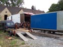 Baubühne Vorwerk film transport LKW Anhänger